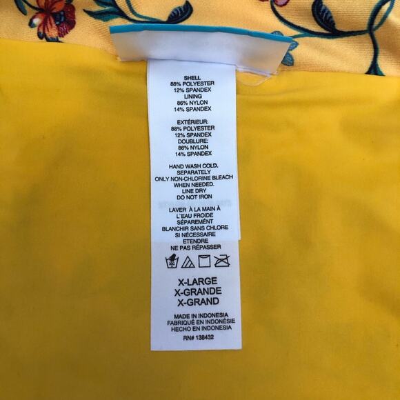 ModCloth NIP Sara Retro Charm Yellow Print High-Waisted Bikini Bottom Size XL - Picture 10 of 14